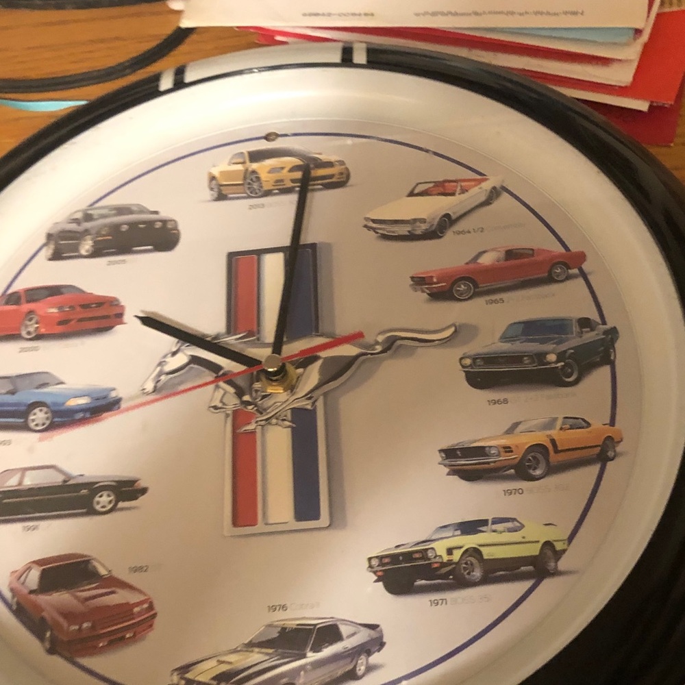 Ford Classic Cars Wall Clock with Black and White Design